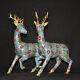 Pure copper cloisonn é filigree gold-plated sika deer ornament