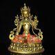 Pure copper gold-plated and filigree green Tara Buddha statue ornament