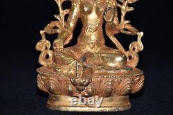 Pure copper gold-plated green Tara Buddha ornament