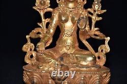 Pure copper gold-plated green Tara Buddha ornament