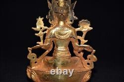 Pure copper gold-plated green Tara Buddha ornament