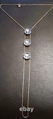 Swarovski Globe Crystal Necklace 18k Rose Gold Plated 3 Large Round Crystal