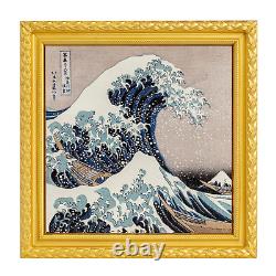 THE GREAT WAVE OF KANAGAWA 2oz Gold Plated Silver & 33.5 Copper Coin 10000 franc
