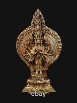 Thousand Arms Avalokitesvara Sahasrabhuja Lokeshwor Gold Plated Copper Statue