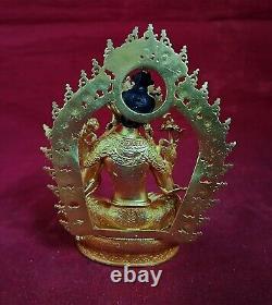 Tibetan Buddhism Goddess Green Tara Rupa Copper Gold Plated Statue Figure free