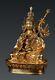 Tibetan Buddhism Guru Rinpoche Padmasambhava Gold Plated Copper Statue Figure