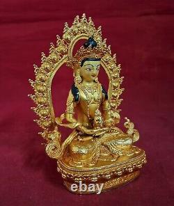 Tibetan Buddhism Lord Aparmita Amitayus Copper Gold Plated Statue Figure free