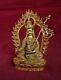Tibetan Guru Rinpoche Padmasambhava Handmade Copper Gold Plated Statue Figure