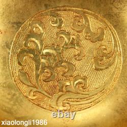 Tibetan religion Gold plated copper Mandarin Duck decorative pattern bowl