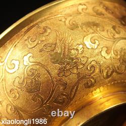 Tibetan religion Gold plated copper Mandarin Duck decorative pattern bowl