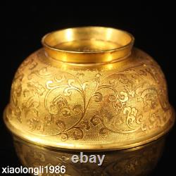 Tibetan religion Gold plated copper Mandarin Duck decorative pattern bowl