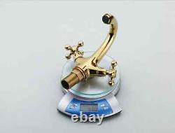 Top quality fashion gold plated copper basin hot and cold mixing faucet G1004ELA