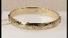 Vintage Gold Plated Solid Silver Hinged Bangle 3104