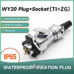 WY20 TI+KI Waterproof Aviation Plug Connector 2/3/4/5/6/7/9/12/15Pin Solder