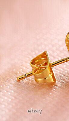 Wholesale 500 Pairs Lot 24K Yellow Gold Plated Love Heart Flower Stud Earrings