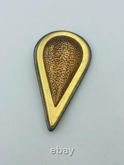 Yves Saint Laurent YSL Vintage Copper & Gold Plated Pear Shaped Pin